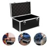 Aluminum Hard Case Black Briefcase Shockproof Toolbox Carrying Case with