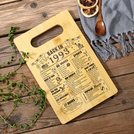 31th Birthday Gifts For Women or Men, Back In 1993 Cutting Board 31th Birthday Decorations, 31 Year Old Anniversary Birthday Gifts