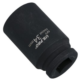 34mm Metric 3/4 Drive Double Deep Impact Socket 6 Sided Single Hex Thick Walled