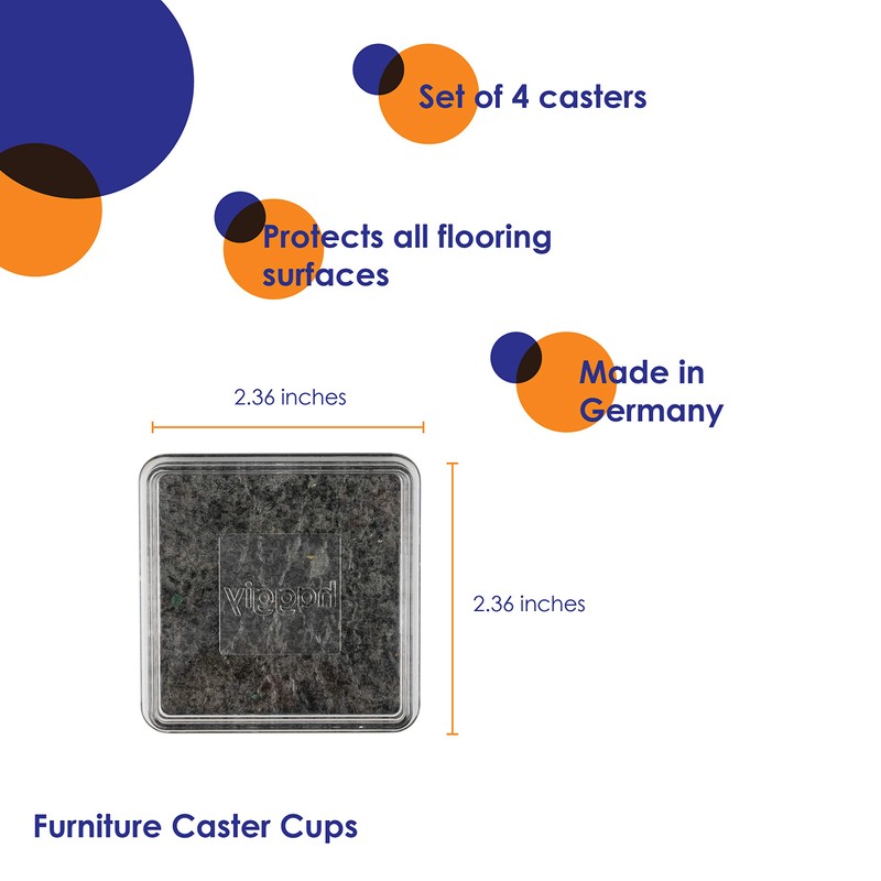 haggiy Non-Slip Furniture Coasters 60 x 60 mm - Non-Slip