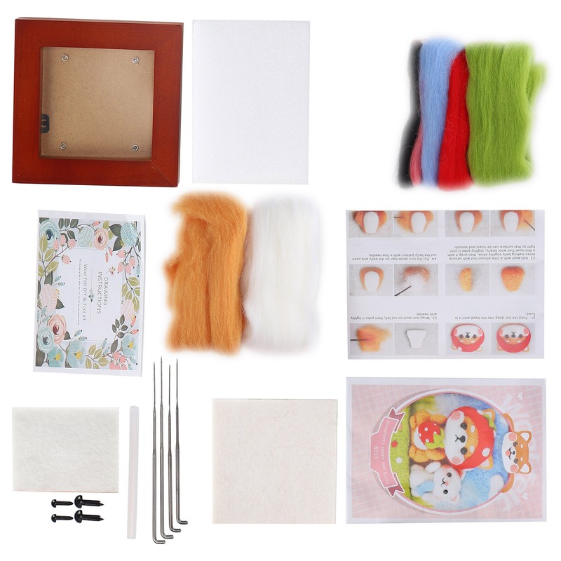 Needle Felting Kit Photo Frame Wool Felting Supplies Animal Plush