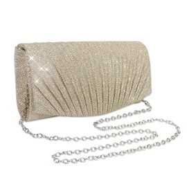 RPAEOY Clutch Women's Pleated Evening Bag Removable Chain Bag Fashionable Handbag Wedding Leisure Date Wedding Cocktail Party Dance Party Birthday Party Gift, black