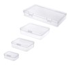Goodma 24 Pieces Mixed Sizes Rectangular Empty Mini Clear Plastic