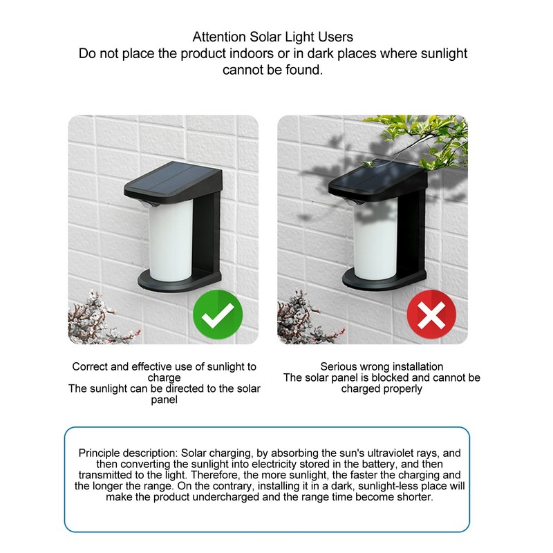 Solar Outdoor Wall Light Waterproof Motion Sensor Simple Appearance Solar