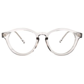 Zeelool Unisex Trendy TR90 Round Blue Light Blocking Glasses Computer Gaming Eyewear Pierce OT038647-02 Crystal B