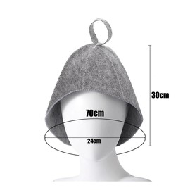 Sauna Hat Felt Sauna, 3 Pieces Grey Sauna Hat, Sauna Hat Felt Cap, Felt Cap, Portable Sauna Hat for Men and Women, Felt Sauna Hat, Sauna Cap, Sauna Hat Made of Wool Felt Against Heat