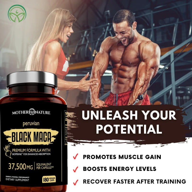 Mother Nature Maca Negra 501 37,500 Mg, 180 Cpsulas