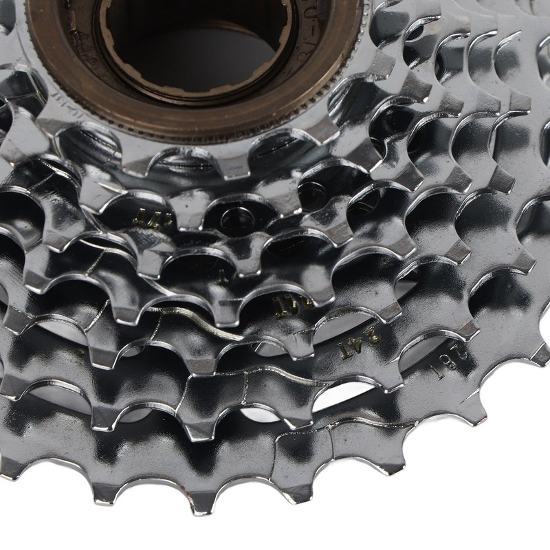 7 Speed Freewheel 13‑28T Bike Threaded Flywheel Silver Steel Bike