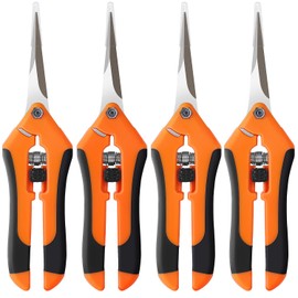 BEoffer 4 Pack Pruning Shears, 6.5 Inch Garden Scissors Gardening Hand Pruning Snips with Straight Stainless Steel Precision Blades for Gardening Flower Plant Precise Trimming and Pruning Maintenance