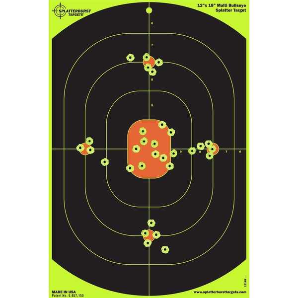 Splatterburst Targets - 12 x 18 inch Bullseye Splatter Target