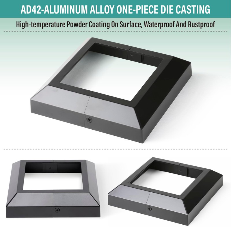 AJOVW 3 Pcs 6"x6" (Actually 5.5"x 5.5") Aluminium Post Base
