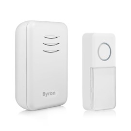 Byron Doorbell + Bell Push Radio Chime - 16 Melodies - Wireless Bell Set - Name Plate - DBY-22311NP