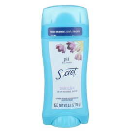 Secret Invisible Solid Antiperspirant Deodorant-Sheer Clean-2.6 oz, 2 pk