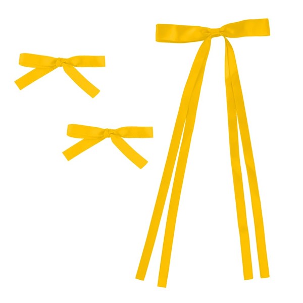 Women's Satin Hair Bows, Set of 3, 1 Hair Clip