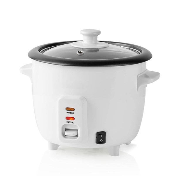 Ex-Pro 0.6L Rice Cooker & Steamer with Keep-Warm Function, 300W, for 1-2 People, Quick Preparation Without Burning, Non-Stick Coating incl. Steamer Insert