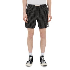 Rhythm Men's Jacquard Linen Jam Shorts 7", Black, 30