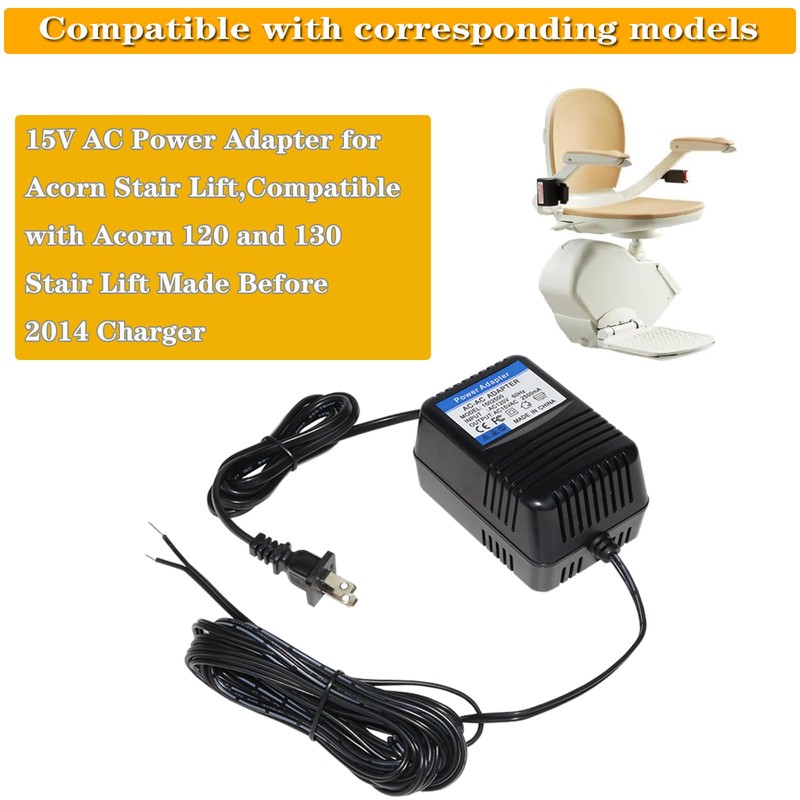 for 15V AC Power Adapter Acorn Stair Lift,Compatible with Acorn