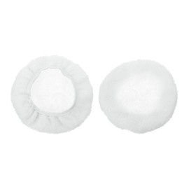 HARFINGTON 2pcs Car Polisher Bonnet Buffing Pad Lamb's Wool Polishing Buffing Pad Cover for 9"-10" Car Buffer Bonnets Polisher, White