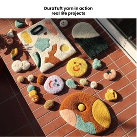 And-et DuraTuft Yarn 45 Vibrant Colors Tufting Nylon Yarn Pack - Ideal for Crochet, Craft Projects - 100% B.C.F. - 3 Cones x 1.66lbs - 180yards - Perfect for Rug Weaving and Knitting (22 Blush Pink)