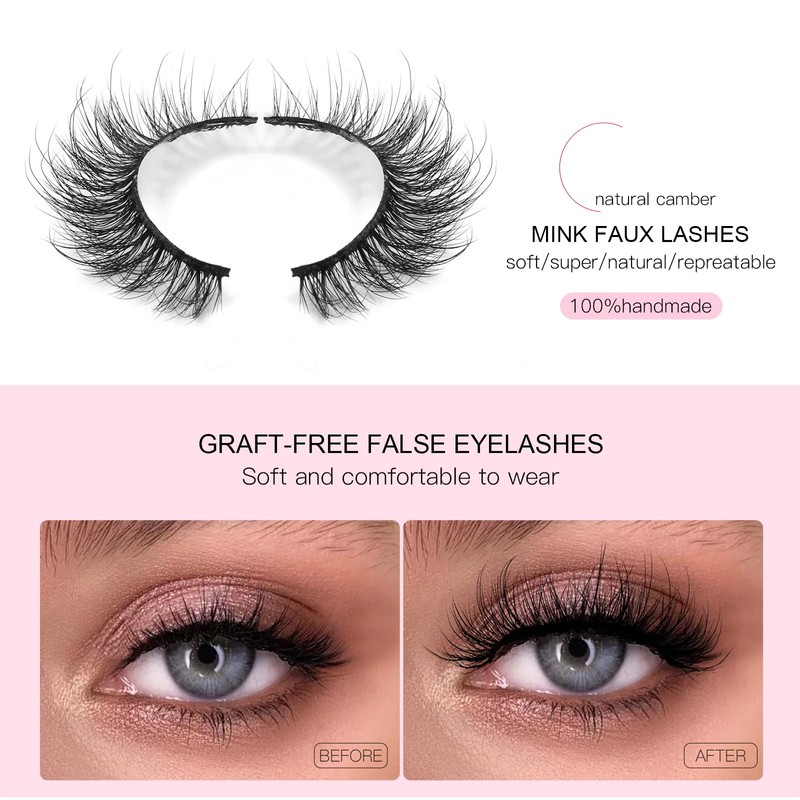 14 Pairs 6D False Eyelashes Fluffy Faux Mink D Curl