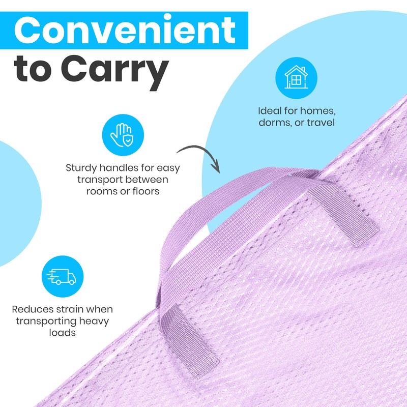 Large Mesh Laundry Bag - Carry Handles, Secure Drawstring Closure,