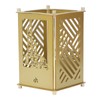 3set Pen Holder Golden Appearance Electroplating Quadrate Educational DIY Assembly