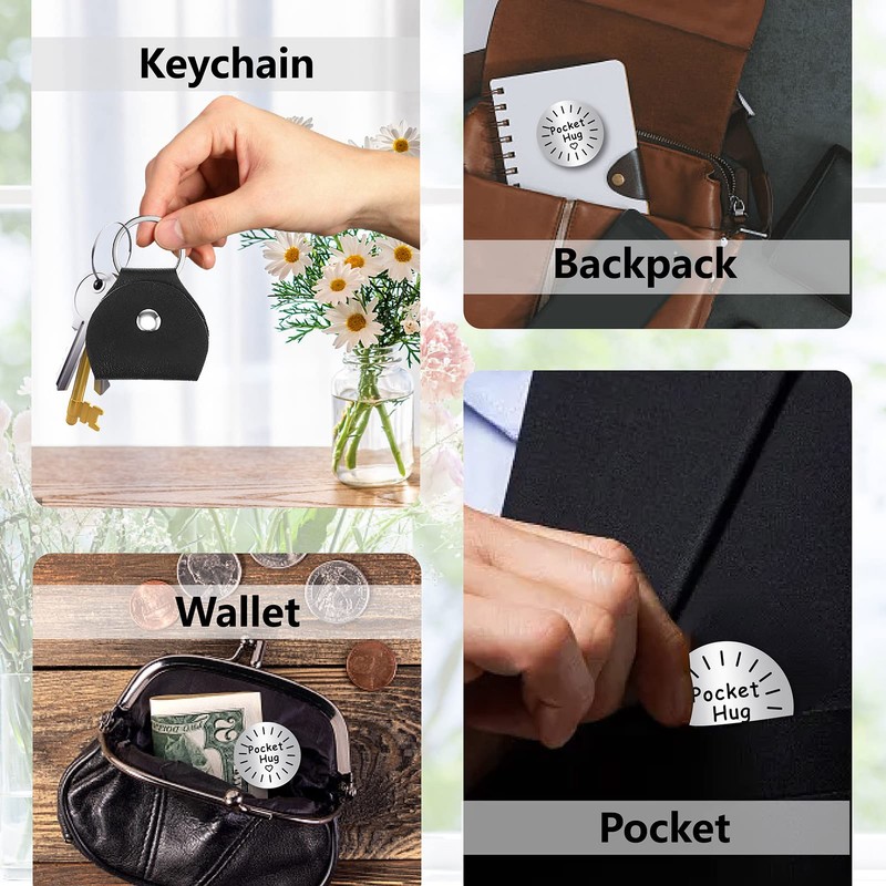 CREATCABIN Pocket Hug Token Long Distance Relationship Keepsake Stainless Steel