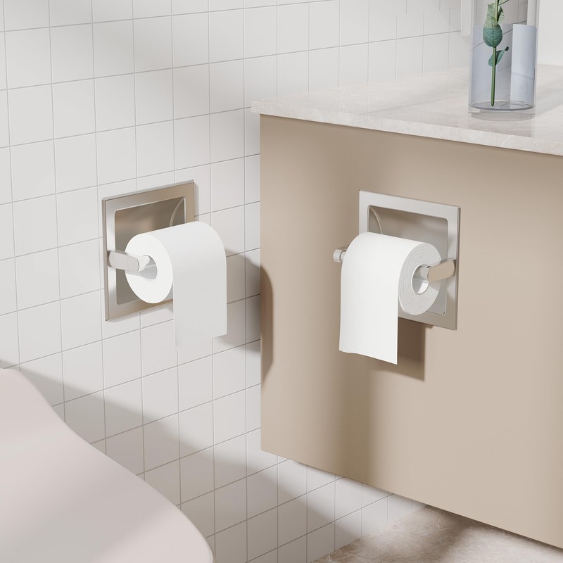 WZKALY Toilet Paper Holder 2 Pack, Recessed Pivoting Toilet Paper