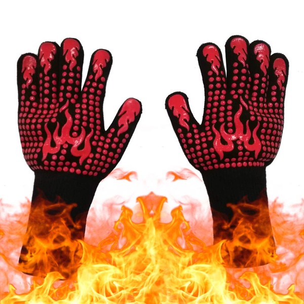 Barbecue Gloves, Heat Resistant up to 800°C, Oven Gloves, Oven