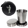 Knight 2oz Collapsible Drinking Cup with Leather Boxer Dog Case