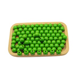 Decoendiy 100 Pieces Wood Beads for Crafts 16mm Colored Round Wooden Beads Natural Farmhouse Polished Spacer Loose Beads Wood Ball for Home Decor Jewelry Making DIY Crafting (Green)
