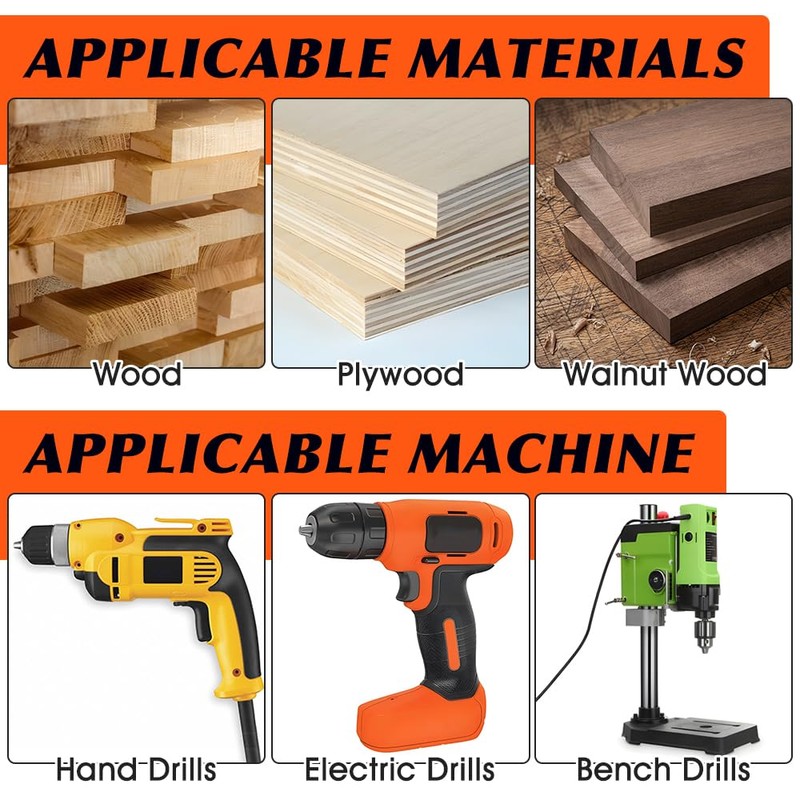 Dophee 5PCS Countersink Drill Bit, Quick Change 8mm Adjustable Countersink