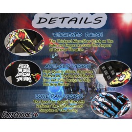 FASTGOOSE Skeleton-Paw Motorcycle Gloves for Men&Women,Cycling Glove Breathable Dirtbike Glove for ATV MTB Motocross Racing (Blue0001, X-Large)