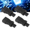 4Pcs IEC320 C14 to IEC320 C7 Power Adapter Universal Black