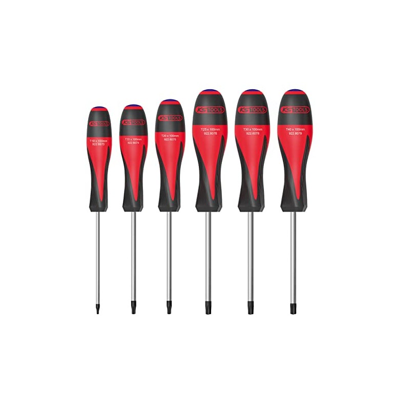 KS Tools 922.6070 Ultimate®: TORX® Screwdriver Set of 6 Perforated