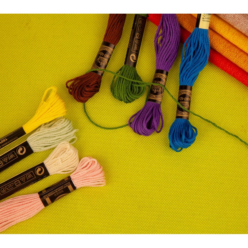 12 Skeins Embroidery Threads, Cross Stitch Thread Fiber Cotton of