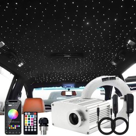 ATOKEE 10W Starlight Headliner Kit 550pcs 0.03in 13.1ft, Twinkle Fiber Optic Star Lights for Car Use with APP/Remote Control