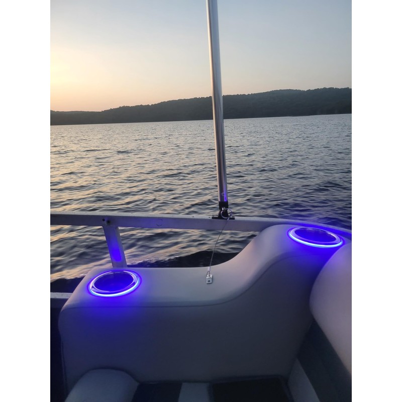 Young Marine Stainless Steel Cup Holder with Light and Drain