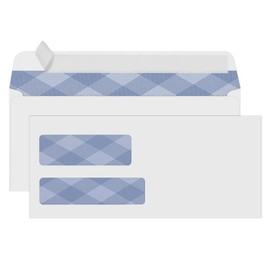 500#9 Double Window Security Envelopes, PANDRI NO.9 Self Seal White Envelopes Designed for Invoices, Business Statements & Documents - Number 9 Size 3 7/8 Inch X 8 7/8 Inch - 24 LB