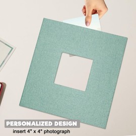 Self Adhesive Scrapbook Photo Album Large Pages Linen Scrap Book Holds 2x3 4x6 5x7 8x10 Photos for Wedding, Baby, Family, Graduation, Vacation Turquoise