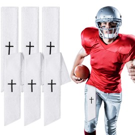 Geyoga Football Streamer Towel Quarterback Qb Christian Cross Cotton Thin Towel for Sports Football Golf Gym Accessories Dries Hands Washcloth(White)