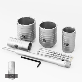 GSTK 10PCS Concrete Hole Saw kit, SDS Plus Shank,with (30mm 40mm 50mm 65mm) Cutting Diameter, Suitable for Concrete, Masonry, Cement, Wall Drilling.
