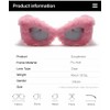 LASPOR Women Plush Fuzzy Cat Eye Sunglasses Punk Soft Velvet