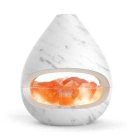 Pure Enrichment PureGlow Crystal - 2-in-1 Himalayan Salt Lamp & Ultrasonic Essential Oil Diffuser, Original Salt Therapy Lamp, 100% Pure Himalayan Salt, Ambient Glow, 160 mL 16-Hour Tank (Marble)