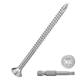 DTGN #8x2-1/2" Deck Screws - 30Pack - Good for Decks, Fences, Frames, Farms, Outdoor Furniture - 410 Stainless Steel Wood Screws W/ T25 Torx Star Drive Bit - Silver