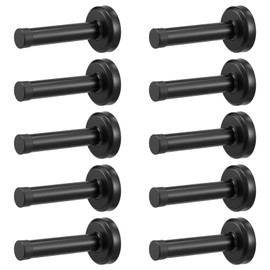 10 Pcs Door Stop, Heavy Duty Stainless Steel Door Stopper with Rubber Tips Bumper, Wall Mounted Door Holder Protection Sound Dampening (Matte Black)