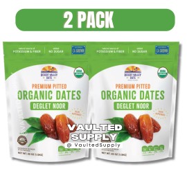 Desert Valley 2 Packs Desert Valley Organic Dates Deglet Noor Dried Fruit 40 oz Each Pack