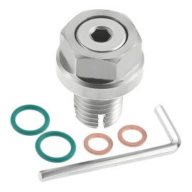 Aupoko M12.1-1.25 x 15mm Oversize Piggyback Oil Drain Plug, Stainless Steel Self Tapping Oil Pan Thread Repair Kit for Car Motorcycle Silver Tone