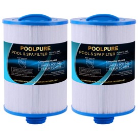 POOLPURE 6CH-940 Spa Filter Replaces PWW50P3(1 1/2" Coarse Thread), 817-0050, Filbur FC-0359, 25252, 03FIL1400, Waterway Front Access Skimmer, Screw in SAE Thread Filter 2 Pack