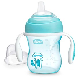 CHICCO, Vaso de Transición con Doble Vávula, 4m+, Color Azul